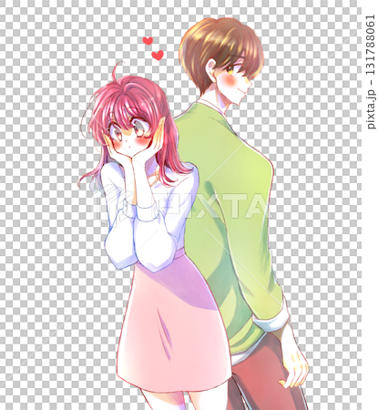 一個男人和一個女人背靠背相愛 一個男人和一個女人背靠背相愛 131788061