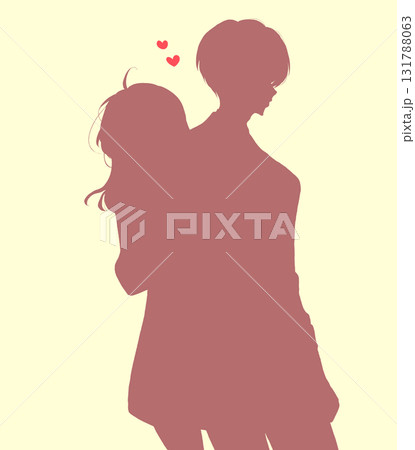 背中合わせの恋する男女 シルエット 背中合わせの恋する男女 シルエット 131788063
