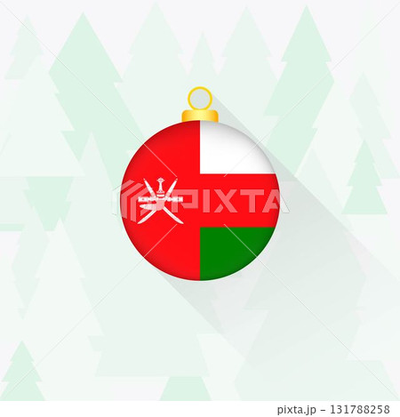 Oman National Flag Christmas Decoration. Oman National Flag Christmas Decoration. 131788258