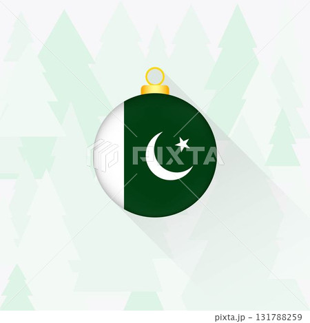Pakistan National Flag Christmas Decoration. Pakistan National Flag Christmas Decoration. 131788259