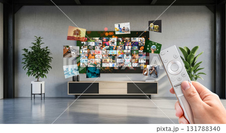 Watching TV, VOD service on TV. 131788340