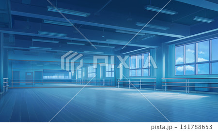アニメ調の背景 夜のダンススタジオ 131788653