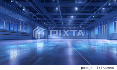 アニメ調の背景 夜のダンススタジオ 131788660
