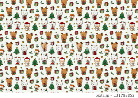 クリスマスのシームレスパターン背景 パターン クリスマスのシームレスパターン背景 パターン 131788852