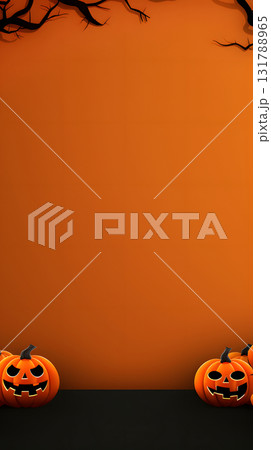 Halloween Background With Pumpkins and Branches is perfect for seasonal marketing campaigns and ads Halloween Background With Pumpkins and Branches is perfect for seasonal marketing campaigns and ads 131788965