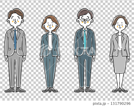 Various business people, whole body vector 131790296
