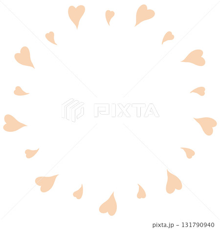 薄いオレンジ色の可愛いハートの背景素材 薄いオレンジ色の可愛いハートの背景素材 131790940