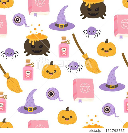 halloween pattern with magical elements halloween pattern with magical elements 131792785