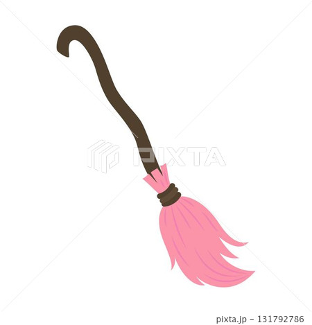 halloween witch broom, flat style halloween witch broom, flat style 131792786
