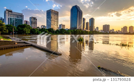 water flood in the city 131793028