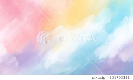 やわらかな水彩パステル背景｜自然で穏やかなカラーグラデーション 131793311