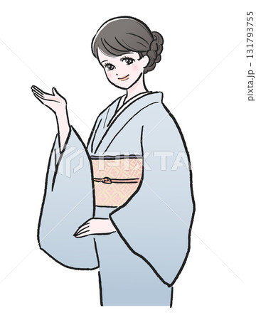 着物を着ている女性(案内)A 着物を着ている女性(案内)A 131793755