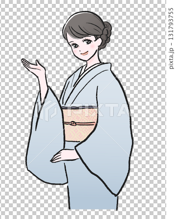 着物を着ている女性(案内)A 着物を着ている女性(案内)A 131793755