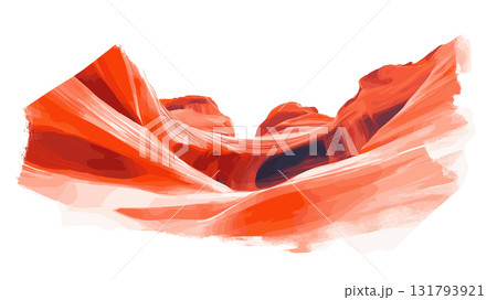 Antelope Canyon. Antelope Canyon hand drawn watercolor illustration 131793921