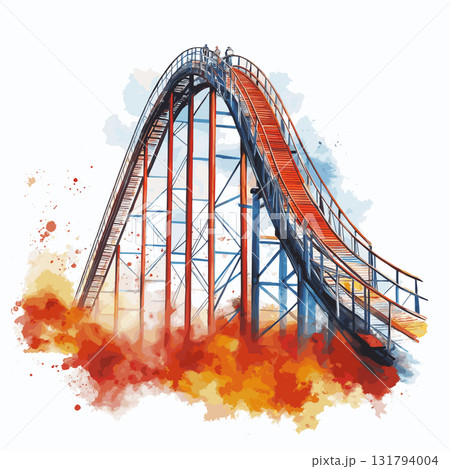 Cedar Point. Cedar Point hand drawn watercolor...のイラスト素材 [131794004 ...
