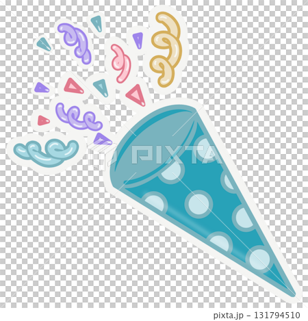 Party sticker collection set. Cute pastel colors. Can be used for card, invitation, border. Isolated illustration of birthday, elements like gift, cake, balloon, hand drawn cartoon illustration. Party sticker collection set. Cute pastel colors. Can be used for card, invitation, border. Isolated illustration of birthday, elements like gift, cake, balloon, hand drawn cartoon illustration. 131794510