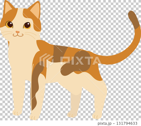 a lovely orange and brown calico cat drawn in minimalist style great for animal lovers art prints and creative design use a lovely orange and brown calico cat drawn in minimalist style great for animal lovers art prints and creative design use 131794633