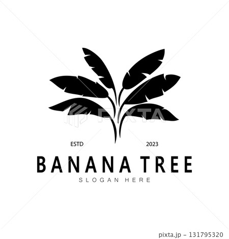 Simple Silhouette Banana Tree Logo. Flat Design vector Simple Silhouette Banana Tree Logo. Flat Design vector 131795320