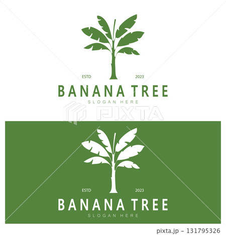 Simple Silhouette Banana Tree  Logo. Flat Design vector 131795326