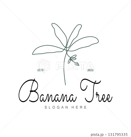 Simple Silhouette Banana Tree  Logo. Flat Design vector 131795335
