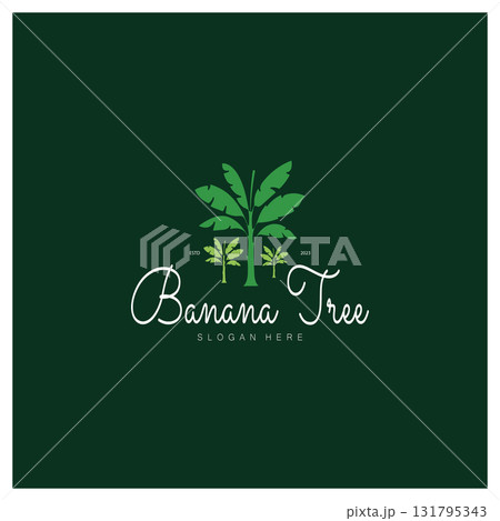 Simple Silhouette Banana Tree Logo. Flat Design vector Simple Silhouette Banana Tree Logo. Flat Design vector 131795343