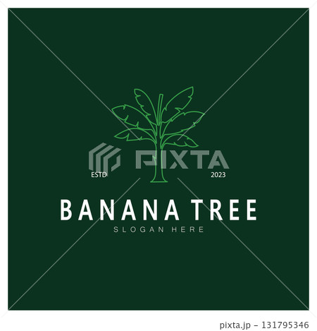 Simple Silhouette Banana Tree  Logo. Flat Design vector 131795346