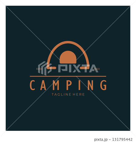 vintage and retro tent logo, camping. With tent, tree and bonfire sign. adventurers, scouts, climbers, camping equipment center vintage and retro tent logo, camping. With tent, tree and bonfire sign. adventurers, scouts, climbers, camping equipment center 131795442