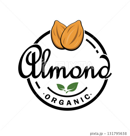 simple almond logo,for business,badge,trademark,almond oil,almond farm,almond shop,vector simple almond logo,for business,badge,trademark,almond oil,almond farm,almond shop,vector 131795638