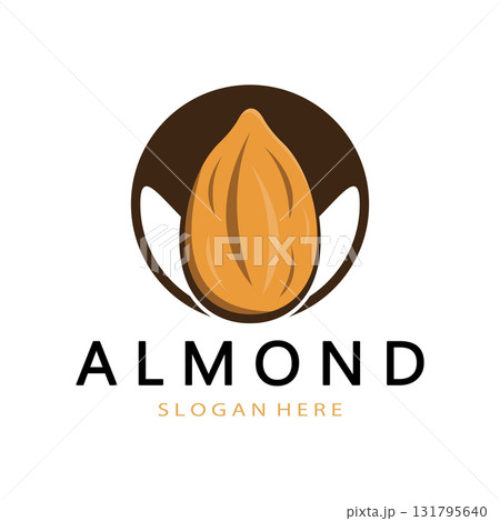 simple almond logo,for business,badge,trademark,almond oil,almond farm,almond shop,vector 131795640