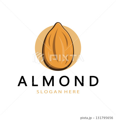 simple almond logo,for business,badge,trademark,almond oil,almond farm,almond shop,vector 131795656