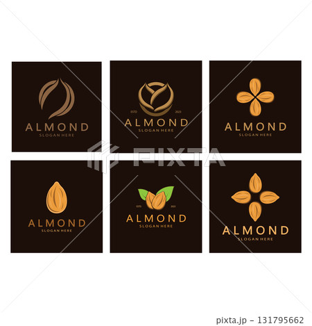simple almond logo,for business,badge,trademark,almond oil,almond farm,almond shop,vector simple almond logo,for business,badge,trademark,almond oil,almond farm,almond shop,vector 131795662