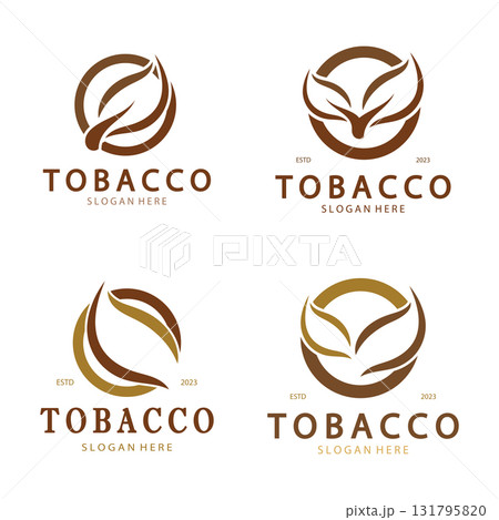 tobacco leaf logo,tobacco field and tobacco cigarette logo template design vector 131795820