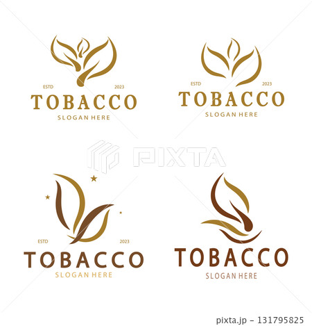 tobacco leaf logo,tobacco field and tobacco cigarette logo template design vector 131795825