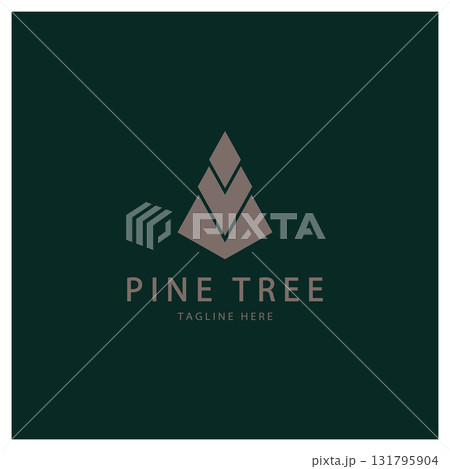 simple pine or fir tree logo,evergreen.for pine forest,adventurers,camping,nature,badges and business.vector 131795904