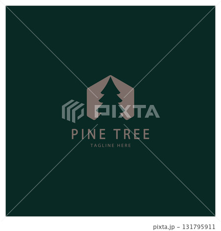 simple pine or fir tree logo,evergreen.for pine forest,adventurers,camping,nature,badges and business.vector 131795911