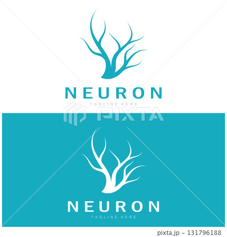 Neuron logo or nerve cell logo design,molecule logo illustration template icon with vector concept Neuron logo or nerve cell logo design,molecule logo illustration template icon with vector concept 131796188