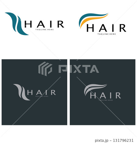 Hair treatment logo hair transplantation logo,removal logo vector image design illustration 131796231