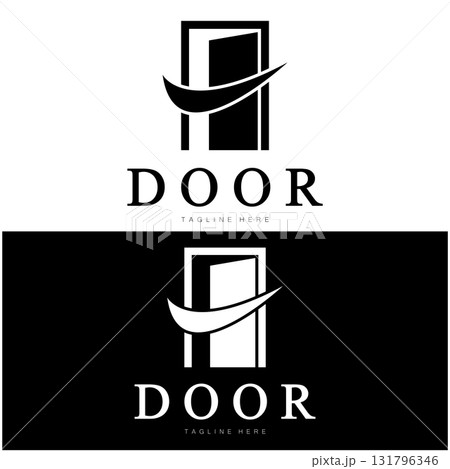 simple open door abstract logo, with geometric shapes,For building construction,contractors, business property and construction companies,vector. simple open door abstract logo, with geometric shapes,For building construction,contractors, business property and construction companies,vector. 131796346