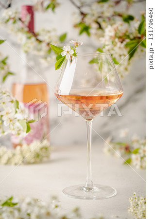 Rose wine glass 131796460