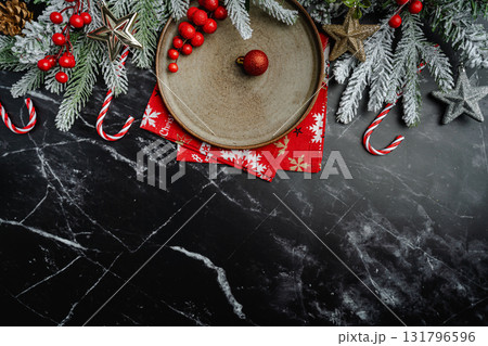 Christmas table setting 131796596