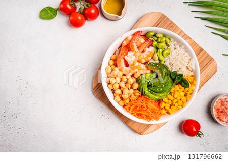 Poke bowl with shrimps 131796662