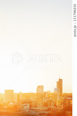 Sunset Sunrise Cityscape Of Vilnius, Lithuania In Summer. Beautiful Panoramic View In Evening 131796830