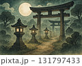 鳥居と灯篭のある風景 131797433