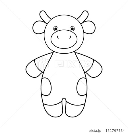 Cute Bull Toy Outline Vector Illustration. Perfect for coloring pages, childrens books, stickers, prints, educational materials, creative projects. Cute Bull Toy Outline Vector Illustration. Perfect for coloring pages, childrens books, stickers, prints, educational materials, creative projects. 131797584