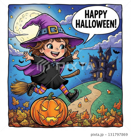 ハロウィーンの仮装をした女の子 131797869