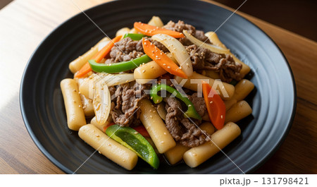 Simple Royal Tteokbokki with Beef and Vegetables Simple Royal Tteokbokki with Beef and Vegetables 131798421