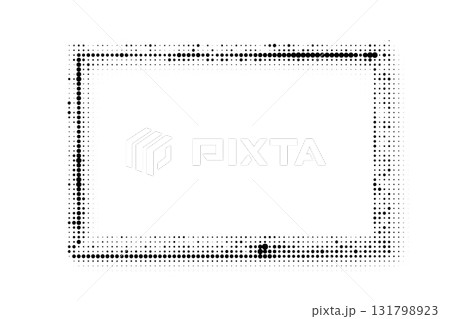 Black and white halftone rectangular frame 131798923