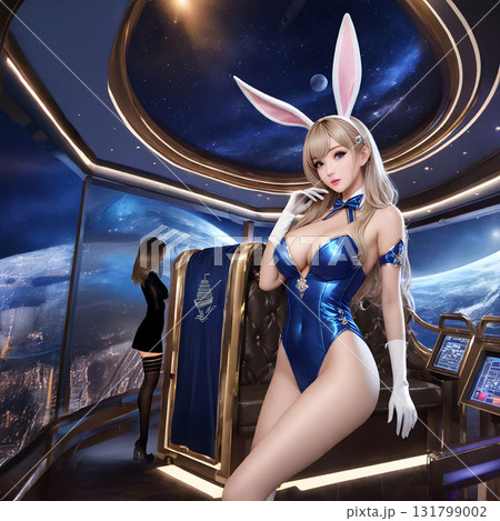 海洋惑星上空の宇宙船の個室展望室担当のセクシーなバニーガール 海洋惑星上空の宇宙船の個室展望室担当のセクシーなバニーガール 131799002