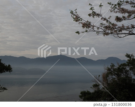 霧に包まれた船越湾 — ベランダから望む静かな山影 霧に包まれた船越湾 — ベランダから望む静かな山影 131800036