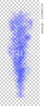 Blue translucent smoke or vapor isolated on transparent background creating cold and mystical atmospheric visual effect with magical and cinematic feel 131800110